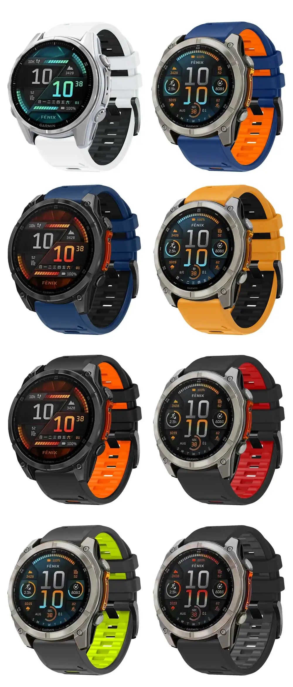 Correa de silicona para reloj Garmin Instinct 3, 45mm, 50mm, Instinct E 45mm Fenix 8, 47mm, 51mm, QuickFit, 22mm