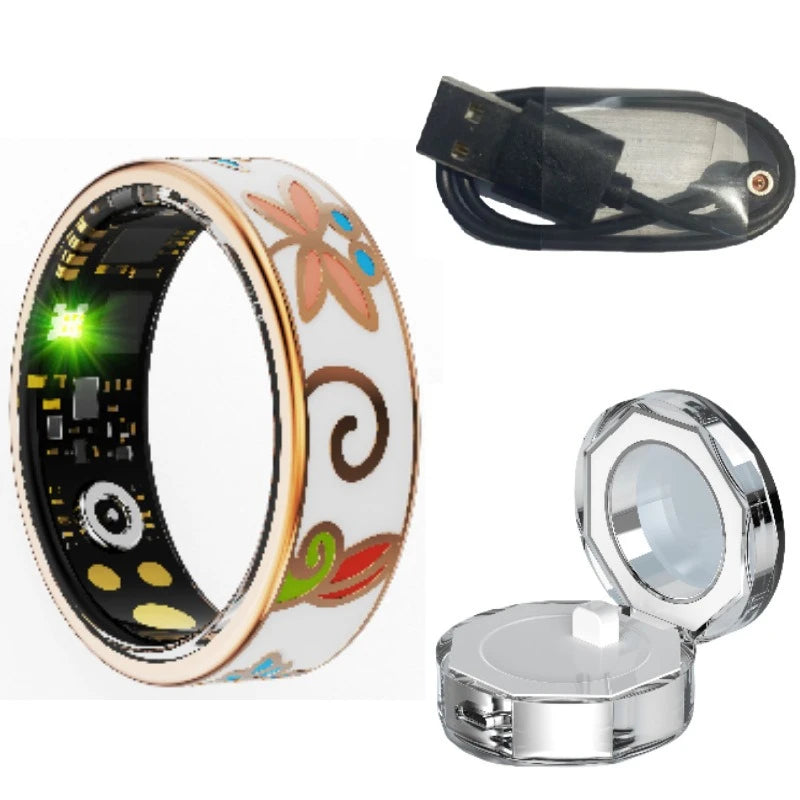 Anillos inteligentes a Color, monitoreo de salud, frecuencia cardíaca, oxígeno en sangre, presión arterial, anillo multifuncional adecuado para Android 5,1 IOS 8,0