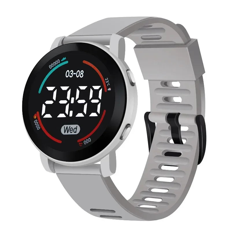 Reloj Digital LED para estudiantes, luminoso, resistente al agua, deportivo, con correa de silicona, electrónico, Unisex