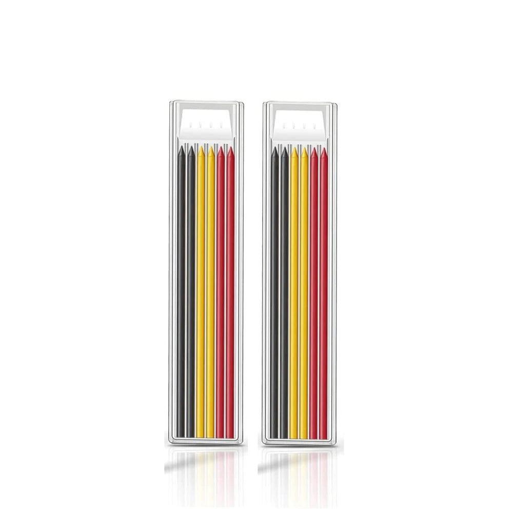 Solid Carpenter Pencil Set Hole Mechanical Pencil Refill Construction Marker Marking Tool for Carpenter Scriber Woodworking Arch