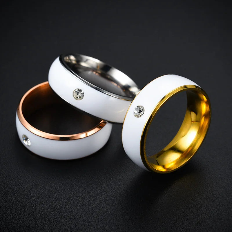 Nuevo anillo NFC transfronterizo, tarjeta de acceso inteligente móvil moderna y personalizada, tarjeta de autobús, tarjeta de metro, anillo de acero de titanio