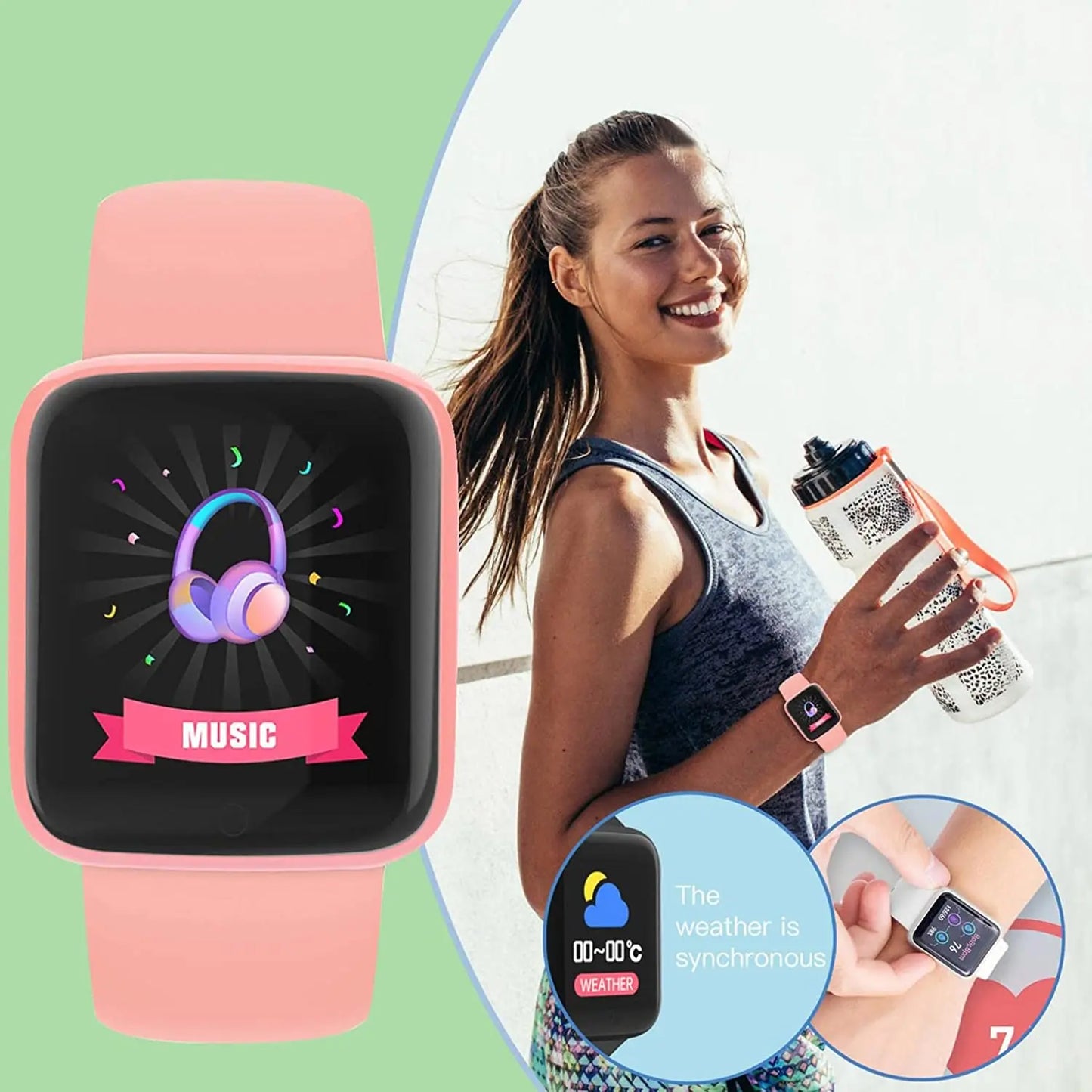 Smartwatch Deportivo Bluetooth - Reloj Inteligente Fitness Monitor Sueño Música