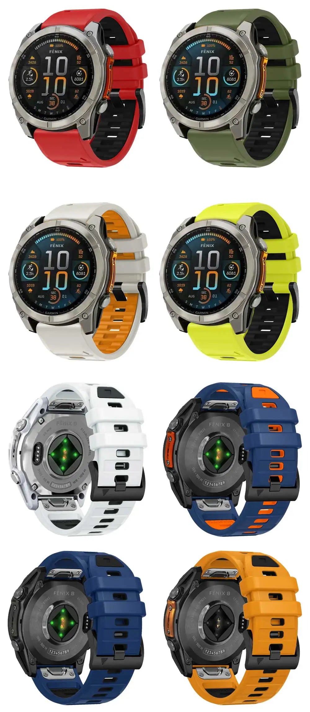 Correa de silicona para reloj Garmin Instinct 3, 45mm, 50mm, Instinct E 45mm Fenix 8, 47mm, 51mm, QuickFit, 22mm