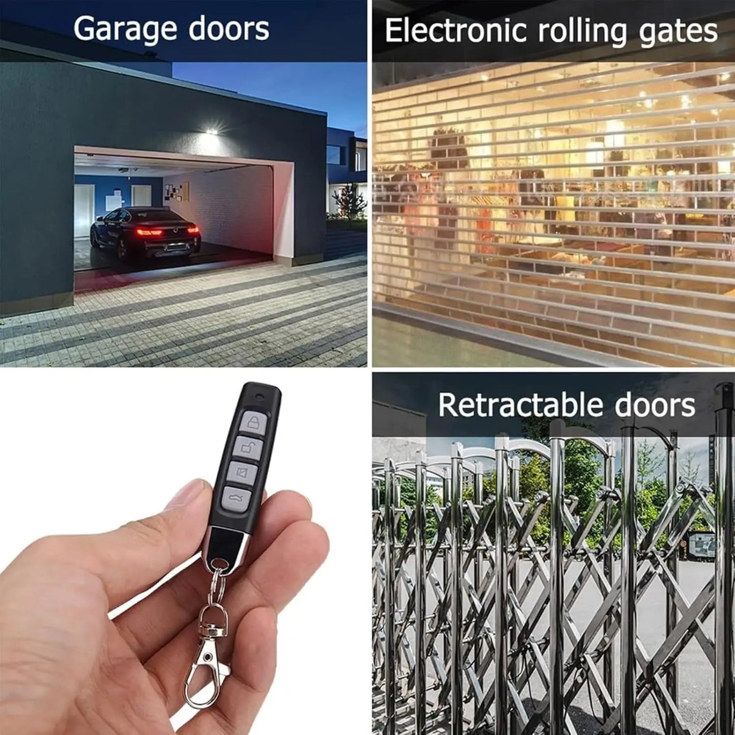 Mando a distancia Universal para puerta de 433MHz, 4 teclas, copia de garaje, clonación de Control remoto, mando a distancia para puerta eléctrica, llave duplicadora