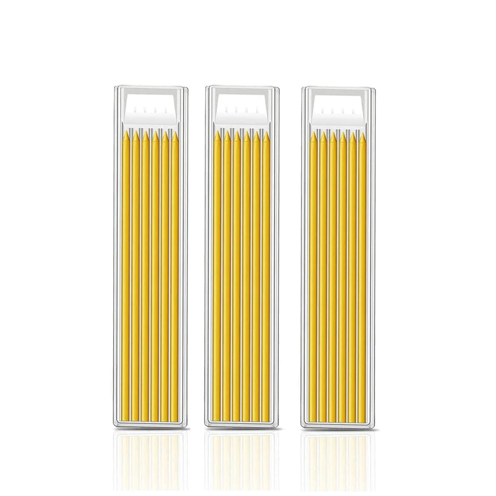 Solid Carpenter Pencil Set Hole Mechanical Pencil Refill Construction Marker Marking Tool for Carpenter Scriber Woodworking Arch