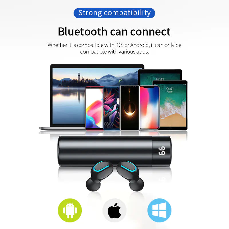 Auriculares Bluetooth Q67 con Banco de Energía Portátil
