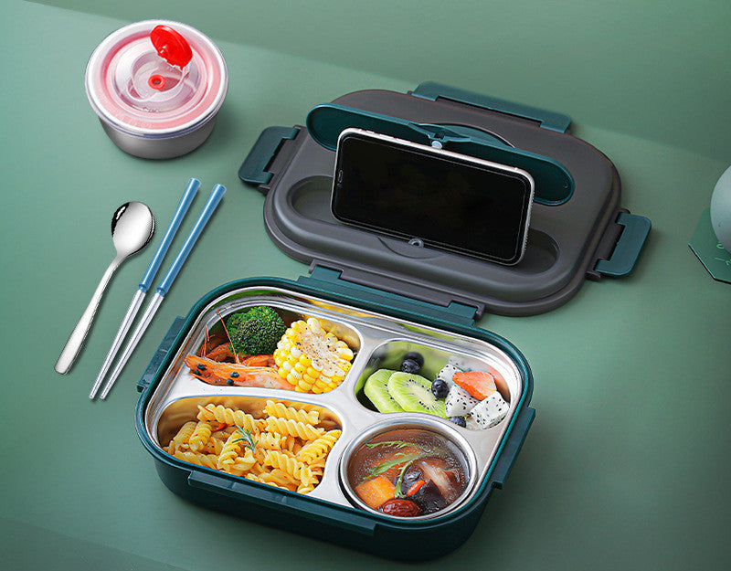 “Lonchera térmica de acero inoxidable 304 con compartimentos herméticos – Bento Box