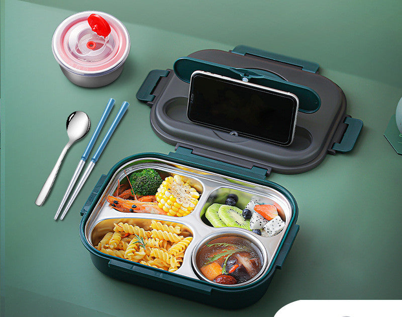 “Lonchera térmica de acero inoxidable 304 con compartimentos herméticos – Bento Box