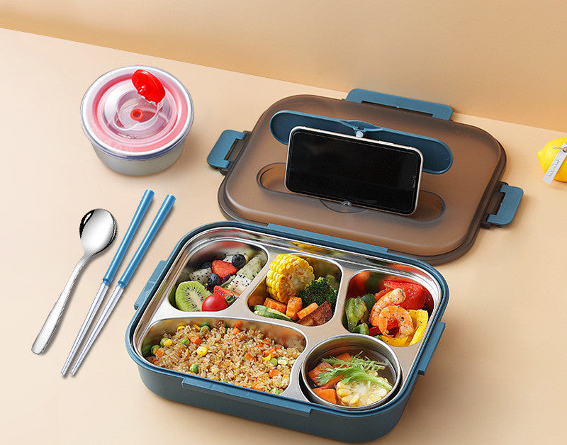 “Lonchera térmica de acero inoxidable 304 con compartimentos herméticos – Bento Box