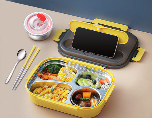“Lonchera térmica de acero inoxidable 304 con compartimentos herméticos – Bento Box