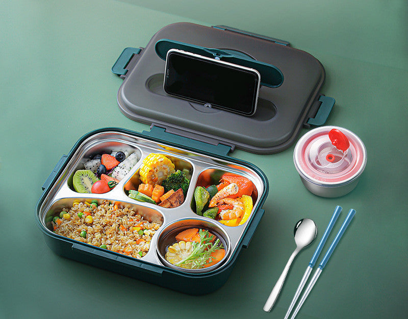 “Lonchera térmica de acero inoxidable 304 con compartimentos herméticos – Bento Box