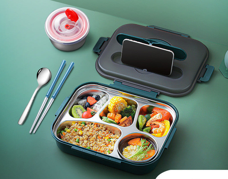 “Lonchera térmica de acero inoxidable 304 con compartimentos herméticos – Bento Box