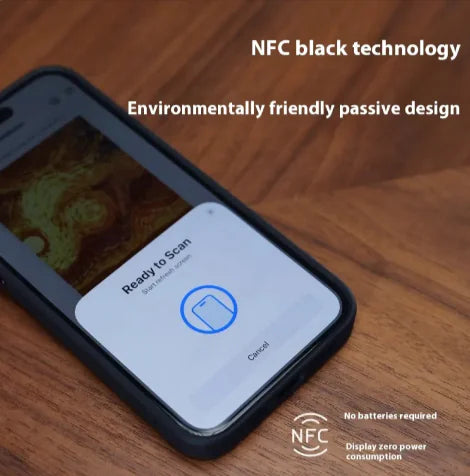 Funda iPhone con Pantalla E-Ink NFC y Soporte - Tecnología Avanzada