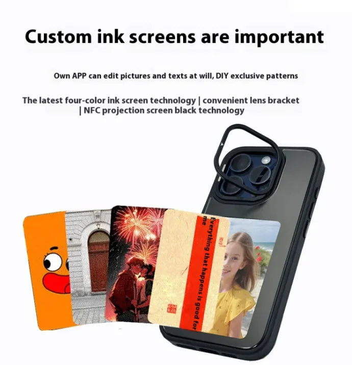 Funda iPhone E-Ink con Proyección NFC - Pantalla Inteligente 4 Colores
